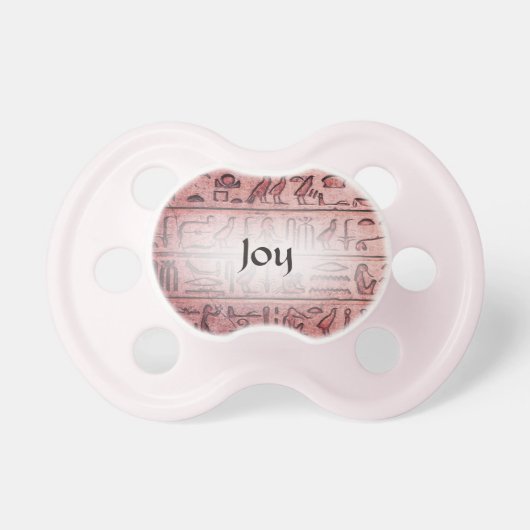 Custom Red Ancient Egyptian Hieroglyphs Pacifier (Front)