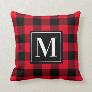 Aesthetic Christmas Decor For Women By MiGiLaMo Cute White and Red Christmas Pattern-Buffalo Plaid Xmas Throw Pillow Multicolor 18x18