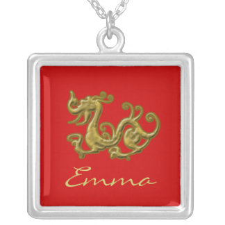 Custom Red and Gold Dragon Necklace