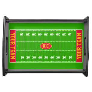 Custom Red and Gold Football Party Serving Tray