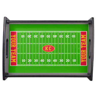 Custom Red and Gold Football Party Serving Tray