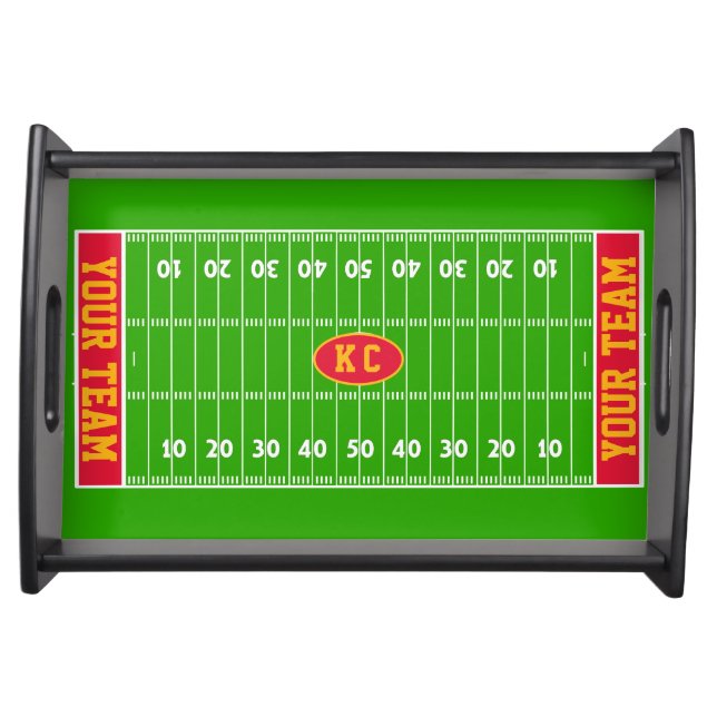 Custom Red and Gold Football Party Serving Tray (Front)