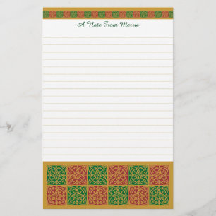 Custom Red and Green Holiday Stationery Lined