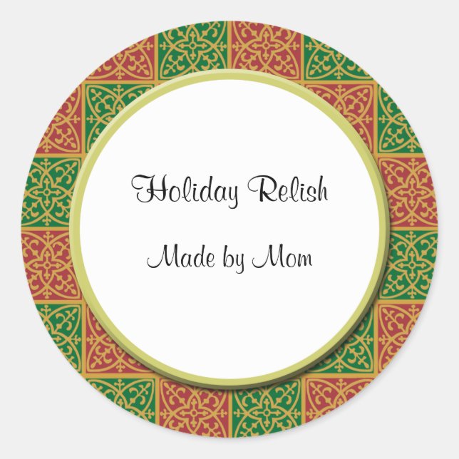 Custom Red and Green Pattern Sticker (Front)