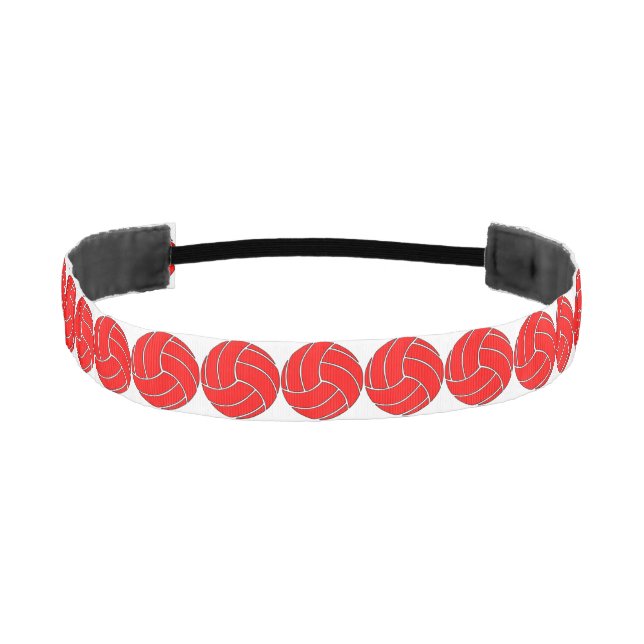 Custom Red and White Volleyball Headband (Front)