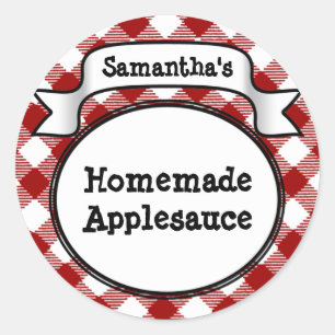 Custom Red Apple/Applesauce Canning Jar Label