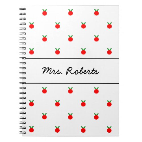 Custom red apple journal for school teacher
