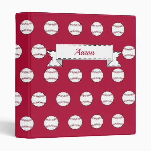 Custom Red Baseball Card Organizer Binder Gift