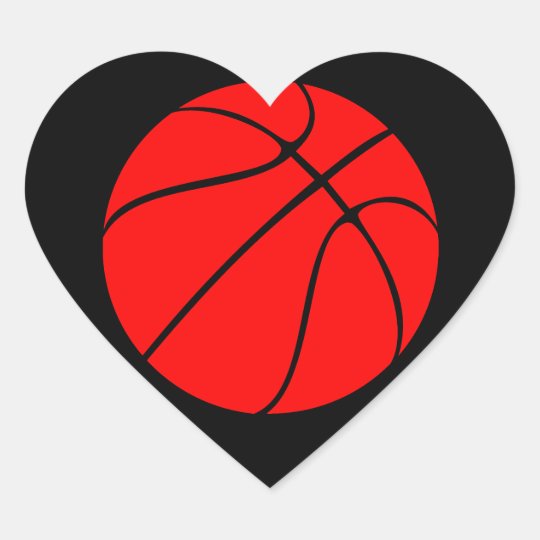 custom red basketball heart scrapbook stickers zazzlecom