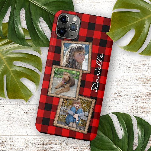 Custom Red Black Buffalo Lumberjack Check Plaid iPhone 11 Pro Max Case