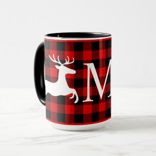 Custom Red Black Buffalo Lumberjack Check Plaid Mug