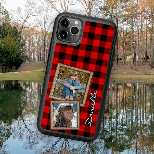 Custom Red Black Buffalo Lumberjack Check Plaid iPhone 13 Case