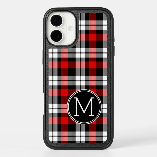 Custom Red Black Buffalo Lumberjack Plaid Pattern Otterbox iPhone Case (Back)