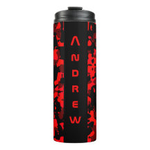 Custom Red Black Camouflage Thermal Tumbler