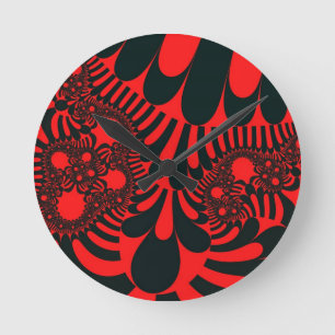 Custom Red Black Mod Wall Clock