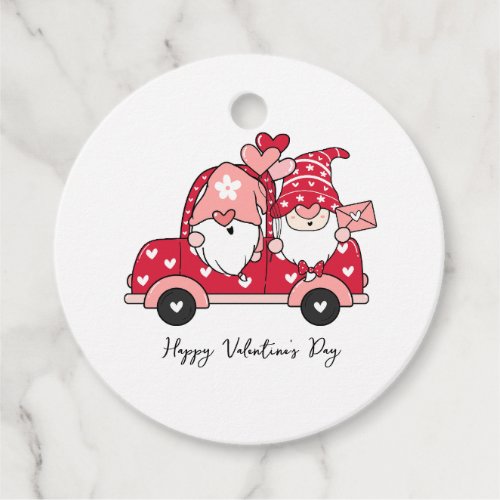 Custom Red Black Modern Happy Valentines Day Favor Tags