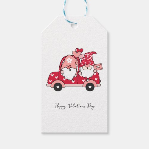 Custom Red Black Modern Happy Valentines Day Gift Tags