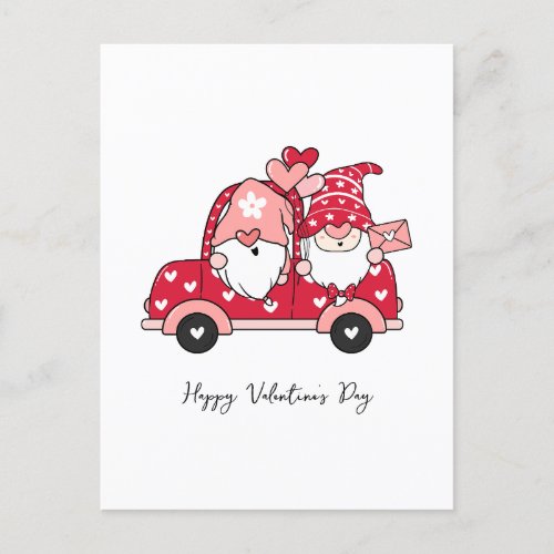 Custom Red Black Modern Happy Valentines Day Holiday Postcard