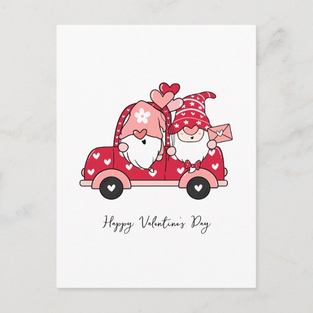 Custom Red Black Modern Happy Valentine's Day Holiday Postcard (Front)