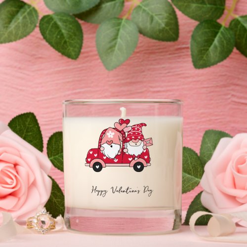 Custom Red Black Modern Happy Valentines Day Scented Candle