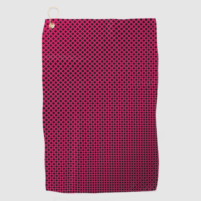 Custom Red Black Personalized Golfer Golf Towel (Front)