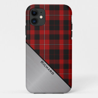 Custom Red & Black Plaid  iPhone 11 Case