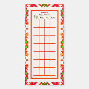 Custom Red Blood Pressure BPM Monitor Tracker Magnetic Notepad