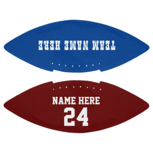 CUSTOM RED BLUE NUMBER NAME TYPOGRAPHY FOOTBALL