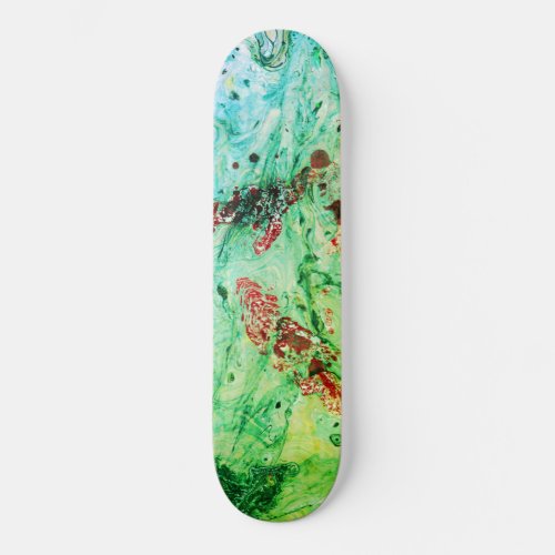 Custom Red Blue Yellow Green Modern Abstract Skateboard