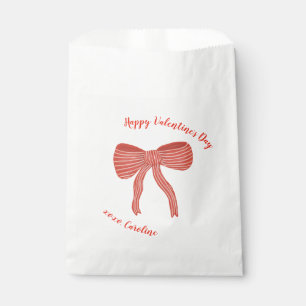 Custom Red Bow Personalized Valentine's Day Favor Bag