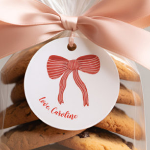 Custom Red Bow Personalized Valentine's Day  Favor Tags
