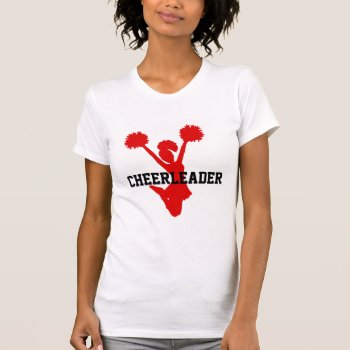 Custom Red Cheerleader T-shirt by Hannahscloset at Zazzle