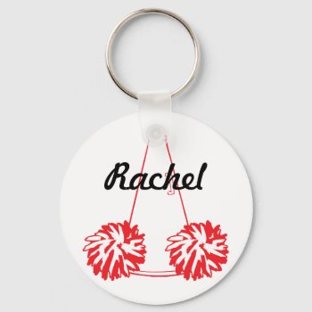 Custom Red Cheerleading Key Chain by RelevantTees at Zazzle