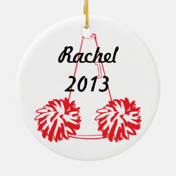 Custom Red Cheerleading Ornament by RelevantTees at Zazzle