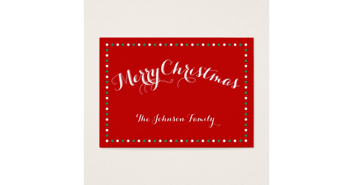 Custom Red Christmas Gift Tags Business Cards | Zazzle