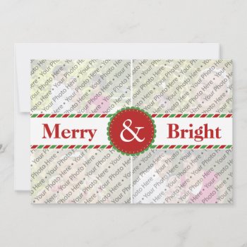 Custom Red Christmas Photo Collage Greeting Card by thechristmascardshop at Zazzle