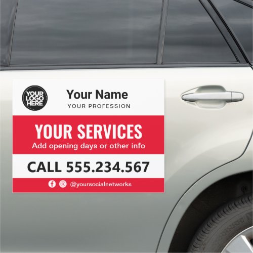 Custom Red Company Logo Mobile Ad Promotional Car Magnet