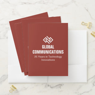 Custom Red Cyber Technology Company Pocket Folder