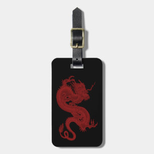 Custom Red Dragon Pendragon Luggage Tag