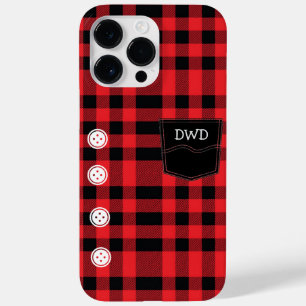 Custom Red Flannel Shirt Design Case-Mate iPhone 14 Pro Max Case