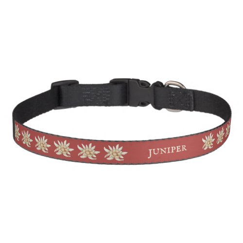 Custom Red Floral Dog Collar