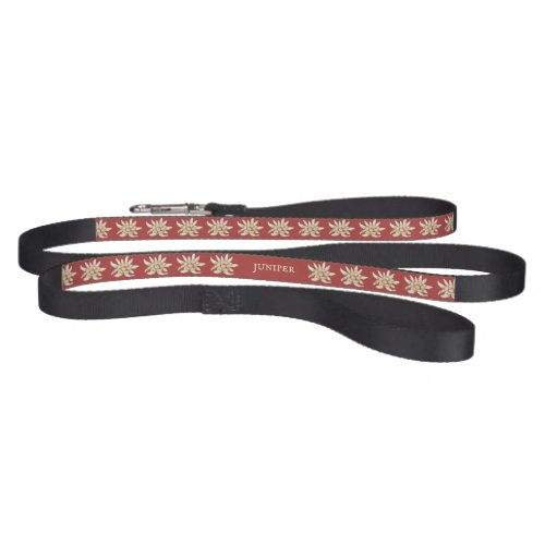 Custom Red Floral Dog Pet Leash