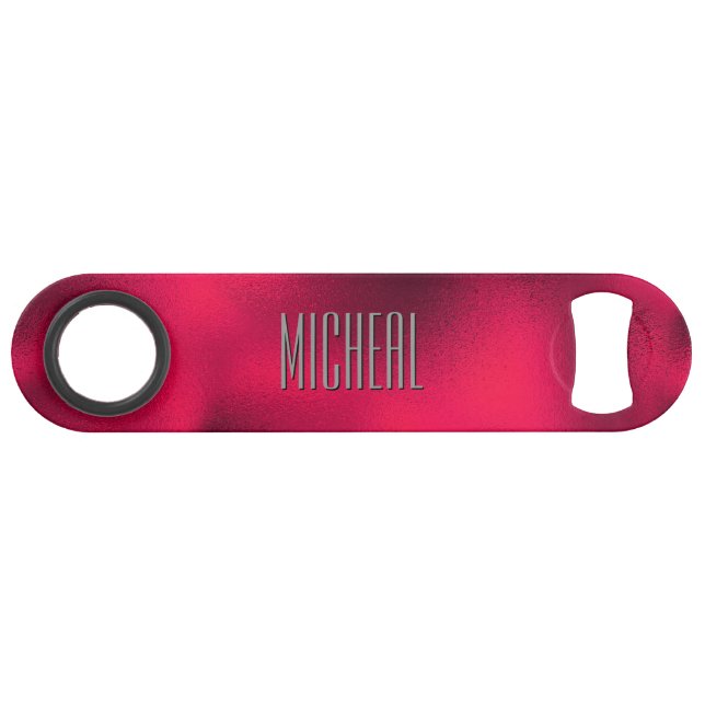 Custom Red Foil Speed Bottle Opener (Back Horizontal)