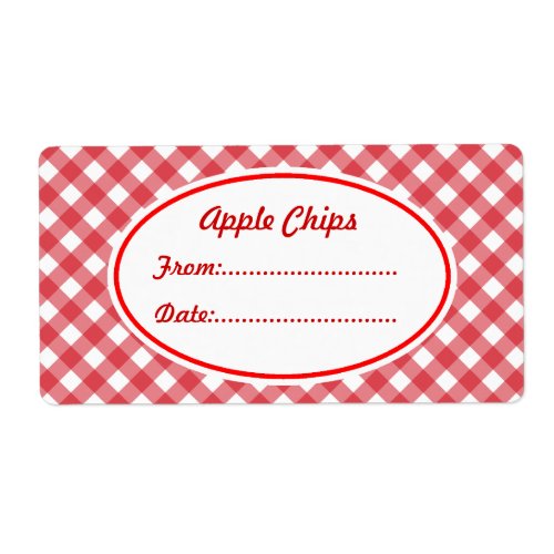 Custom Red Gingham Kitchen Gift Tag Labels