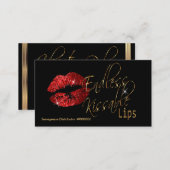 Custom - Red Glitter and Gold Business Card (Front/Back)