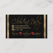 Custom - Red Glitter and Gold Business Card (Back)