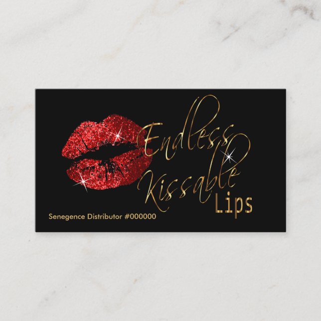Custom - Red Glitter and Gold Business Card (Front)