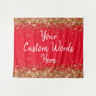 Custom Red Gold Backdrop Personalized Photo Booth