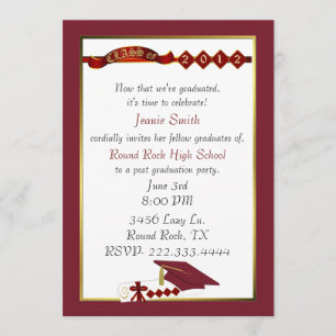 Custom Red Graduation Party Invitation