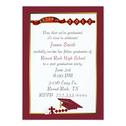 Custom Red Graduation Party Invitation | Zazzle